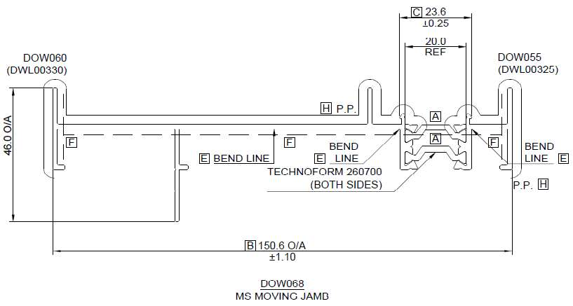MS Moving Jamb CAD